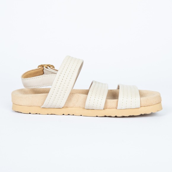 A.P.C. Holly Sandals Ecru Leather Buckle Strap Size EU39 US9 - Picture 9 of 11